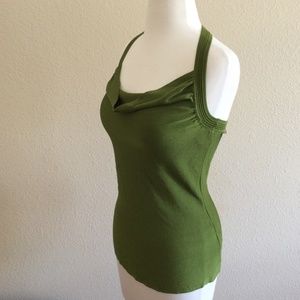 Bebe T back Drape Tank NWT size S color Green